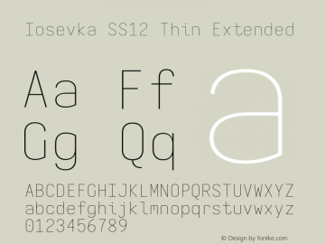 Iosevka SS12 Thin Extended Version 5.0.8; ttfautohint (v1.8.3) Font Sample