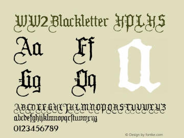 WW2Blackletter HPLHS Macromedia Fontographer 4.1.4 10/9/02 Font Sample