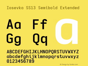 Iosevka SS13 Semibold Extended Version 5.0.8; ttfautohint (v1.8.3)图片样张