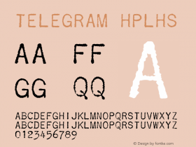 Telegram HPLHS Macromedia Fontographer 4.1.4 10/9/02 Font Sample