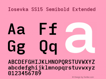 Iosevka SS15 Semibold Extended Version 5.0.8; ttfautohint (v1.8.3) Font Sample