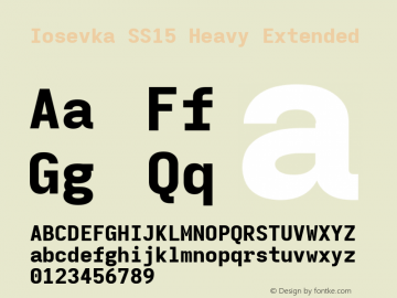 Iosevka SS15 Heavy Extended Version 5.0.8; ttfautohint (v1.8.3) Font Sample