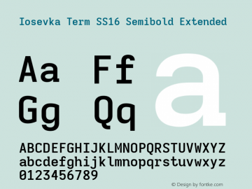 Iosevka Term SS16 Semibold Extended Version 5.0.8; ttfautohint (v1.8.3)图片样张