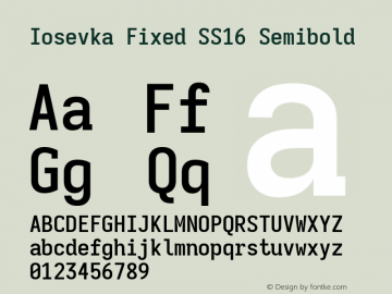 Iosevka Fixed SS16 Semibold Version 5.0.8; ttfautohint (v1.8.3)图片样张