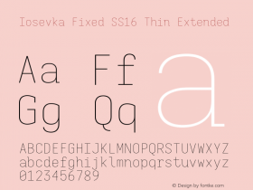 Iosevka Fixed SS16 Thin Extended Version 5.0.8; ttfautohint (v1.8.3)图片样张