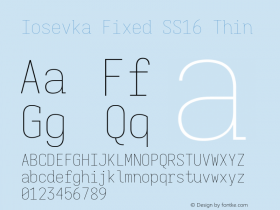 Iosevka Fixed SS16 Thin Version 5.0.8; ttfautohint (v1.8.3)图片样张