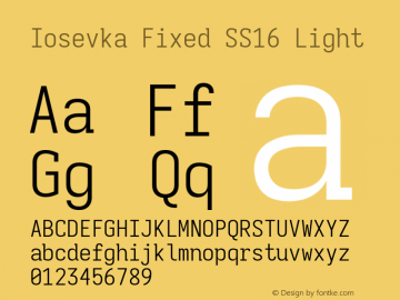 Iosevka Fixed SS16 Light Version 5.0.8; ttfautohint (v1.8.3)图片样张