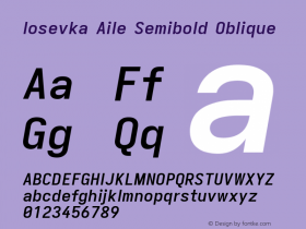 Iosevka Aile Semibold Oblique Version 5.0.8; ttfautohint (v1.8.3)图片样张