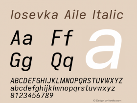 Iosevka Aile Italic Version 5.0.8; ttfautohint (v1.8.3)图片样张