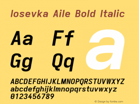 Iosevka Aile Bold Italic Version 5.0.8; ttfautohint (v1.8.3)图片样张
