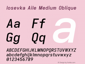 Iosevka Aile Medium Oblique Version 5.0.8; ttfautohint (v1.8.3)图片样张