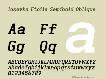 Iosevka Etoile Semibold Oblique Version 5.0.8; ttfautohint (v1.8.3)图片样张