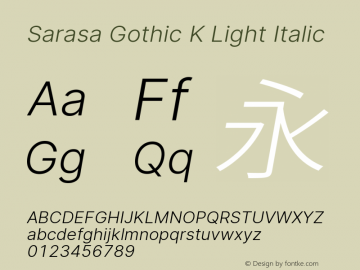 Sarasa Gothic K Light Italic Version 0.18.4图片样张