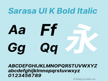 Sarasa UI K Bold Italic Version 0.18.4 Font Sample