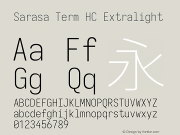 Sarasa Term HC Xlight 图片样张