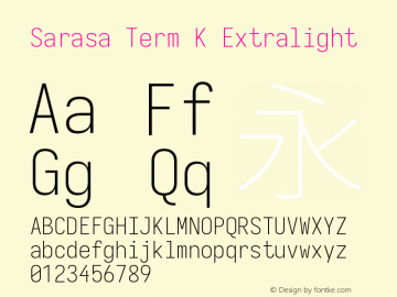 Sarasa Term K Xlight Version 0.18.7 Font Sample