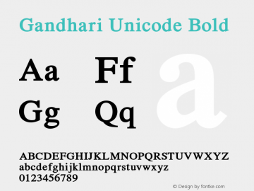 Gandhari Unicode Bold OTF 5.120;PS 005.012;Core 1.0.29 Font Sample