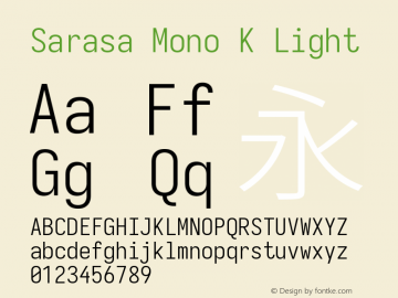 Sarasa Mono K Light Version 0.18.7图片样张