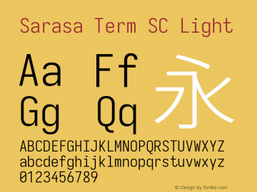 Sarasa Term SC Light  Font Sample