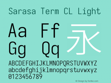 Sarasa Term CL Light  Font Sample