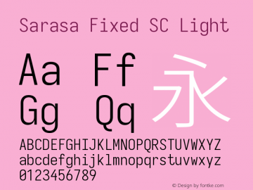 Sarasa Fixed SC Light  Font Sample