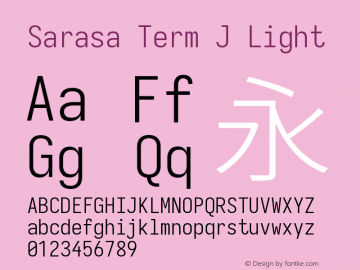 Sarasa Term J Light  Font Sample
