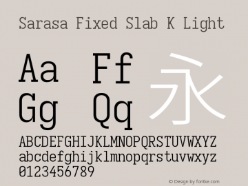 Sarasa Fixed Slab K Light Version 0.18.7 Font Sample