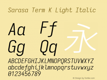 Sarasa Term K Light Italic Version 0.18.7图片样张