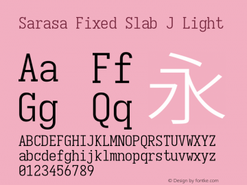 Sarasa Fixed Slab J Light 图片样张