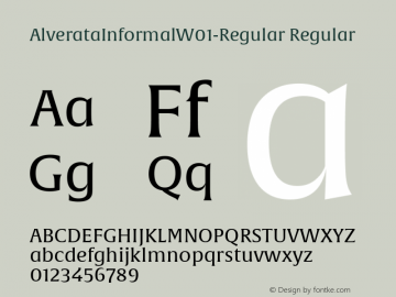 Alverata Informal W01 Regular Version 1.00 Font Sample
