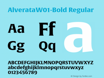 Alverata W01 Bold Version 1.10 Font Sample