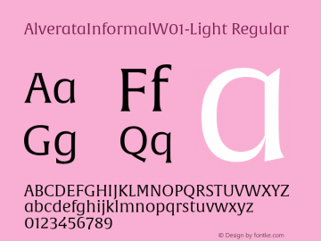 Alverata Informal W01 Light Version 1.00 Font Sample
