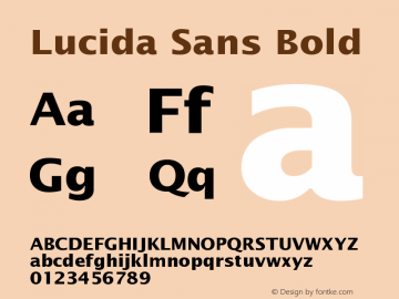 Lucida Sans Bold Version 001.001 Font Sample