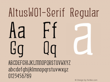 Altus W01 Serif Version 1.00 Font Sample