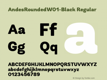 Andes Rounded W01 Black Version 1.00 Font Sample