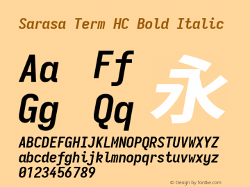 Sarasa Term HC Bold Italic  Font Sample