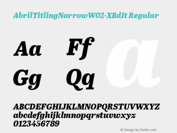 Abril Titling Narrow W02 XB It Version 1.00图片样张