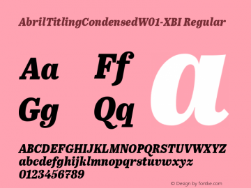 Abril Titling Condensed W01XBI Version 1.00图片样张