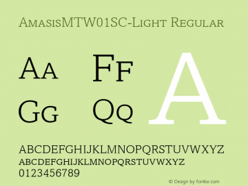 Amasis MT W01SC Light Version 1.00图片样张