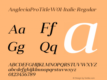 Anglecia Pro Title W01 Italic Version 1.00图片样张