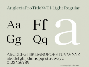 Anglecia Pro Title W01 Light Version 1.00 Font Sample
