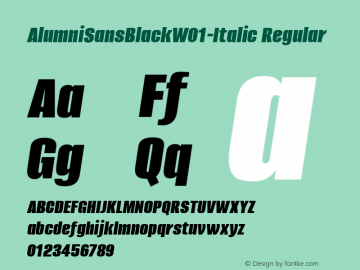 Alumni Sans Black W01 Italic Version 1.00图片样张