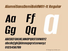 Alumni Sans DemiBold W01 Italic Version 1.00图片样张