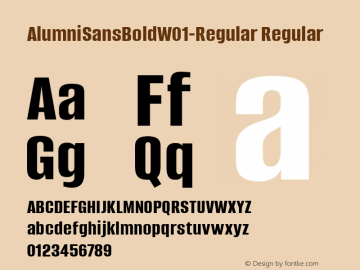 Alumni Sans Bold W01 Regular Version 1.00图片样张