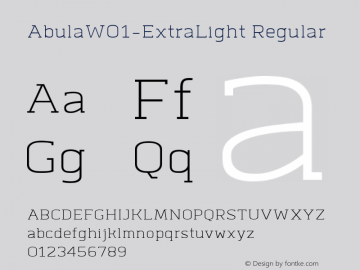 Abula W01 ExtraLight Version 1.00 Font Sample