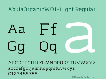 Abula Organic W01 Light Version 1.00 Font Sample