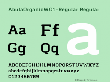 Abula Organic W01 Regular Version 1.00 Font Sample