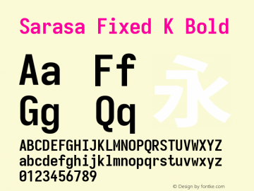 Sarasa Fixed K Bold Version 0.18.7 Font Sample