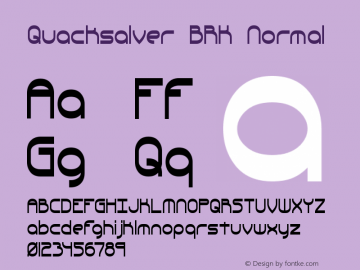 Quacksalver BRK Normal Version 1.30 Font Sample