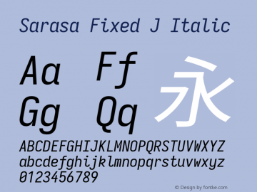 Sarasa Fixed J Italic 图片样张